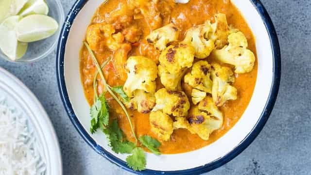 Photo of Roasted Cauliflower with Curry and Rice